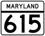 Maryland Route 615 marker