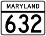 Maryland Route 632 marker