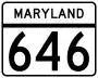 Maryland Route 646 marker