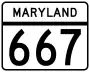 Maryland Route 667 marker