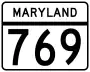 Maryland Route 769 marker