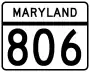 Maryland Route 806 marker