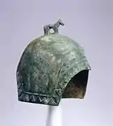 Ancient Chinese helmet from the Zhou dynasty