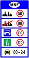 III-77Maximum speed limit on the roads in Montenegro