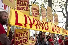 Workers at the Ritzy Cinema, Brixton striking in 2014