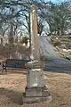 One of first graves, John Billups which tombstone was hit by the American Civil War musket ball.