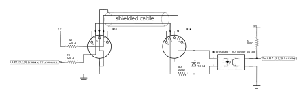 MIDI interconnection schematic