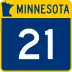 Trunk Highway 21 marker