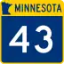 Trunk Highway 43 marker