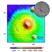 MOLA maps showing the geographic context of Elysium.