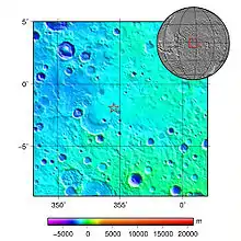 Location of Opportunity Rover on surface of Mars.