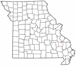 Location of Mine La Motte in Missouri