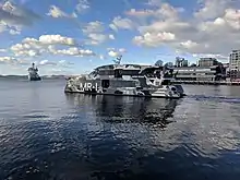 MONA ROMA ferry departs the Port of Hobart for MONA