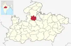 Location of Ashoknagar district in Madhya Pradesh