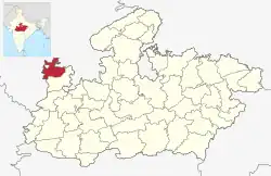 Location of Neemuch district in Madhya Pradesh