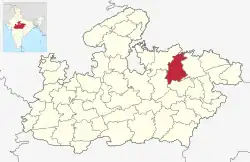 Location of Panna district in Madhya Pradesh