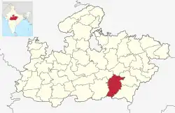 Location of Seoni district in Madhya Pradesh