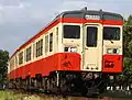 Mizushima Rinkai Railway KiHa 38-104 (formerly KiHa 38-1003) traversing the Mizushima Main Line in 2014.