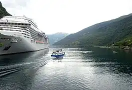 The MSC Fantasia in Flåm