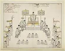 The give audience  of Emperor Lê Hy Tông in the book of Samuel Baron