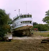 the "last run" of the MS Keenora, being dragged into position at Selkirk Park (1973)