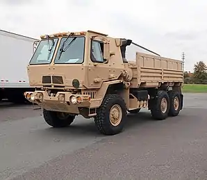 An Oshkosh-produced M1083 A1P2 5-ton MTV in A-kit configuration