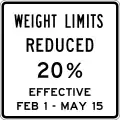 Weight Limit Reduced 20% Effective... (R12-H17)