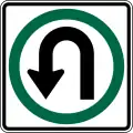 U-Turn Permitted Symbol Sign (R3-H4b)