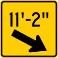 Side Low Clearance / (arrow) (W12-H3R)