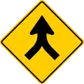 Center Lanes Merge (W4-H1a)