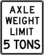 Axle weight limit