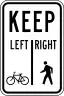 Bicycles left pedestrians right