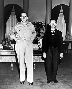 Image 82General Douglas MacArthur and Emperor of Japan, Hirohito, at their first meeting, September 1945 (from History of Japan)