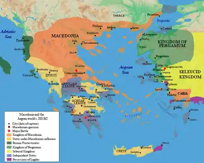 Map of Asia Minor showing the location of Kyme in the southwest coast of the Kingdom of Pergamum.