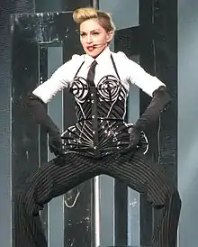 Madonna performing on stage