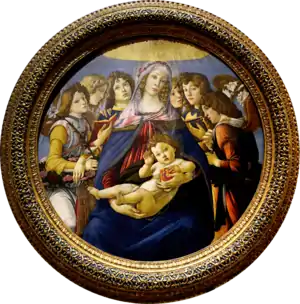 Sandro Botticelli, Madonna of the Pomegranate, c. 1487, tempera on panel, 143.5 cm diameter, Uffizi, Florence