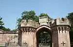 One of two remaining Magazine Gateways, which mark the site of old magazines blown up during 1857 Mutiny, South of Kashmere Gate Post office, next to Magazine Gateway.