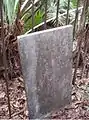 Cemetery headstone worn by age