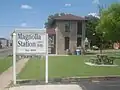 Magnolia Station, a U.S. Route 66 roadside attraction near the Oldham County Courthouse in Vega