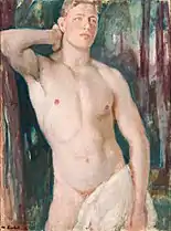 Young Nude Male, 1920s – the white cloth possibly painted on later