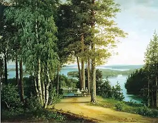 painting depicting Punkaharju, by Magnus von Wright