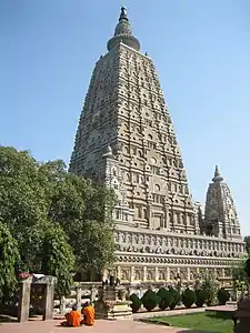 The current structure of the Mahabodhi Temple dates to the Gupta era in the 5th century. It marks the location where the Buddha is said to have attained enlightenment.