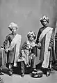 Crown prince Yuvaraja Krishnaraja Wadiyar IV with two other Indian princes