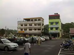 View of the business buildings in Teluk Sengat