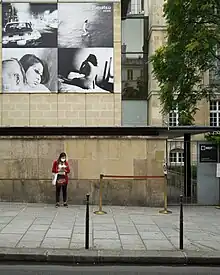 Facade of "Maison eurpéenne de la photographie during "Moriyama – Tomatsu ; Tokyo " exhibition