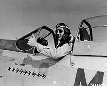 Major Samuel Jesse Brown of the 309th Fighter Squadron 31st Fighter Group in P-51D Mustang (44-13464) Coded MX A