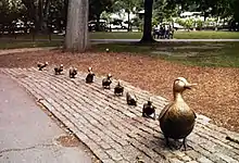 Make Way for Ducklings in the Boston Public Garden, Boston, Massachusetts.