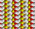 View along a axis of malachite crystal structure