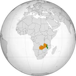 Map indicating locations of Malawi and Zambia