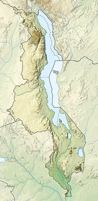 Map showing the location of Kasungu National Park